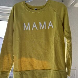 MAMA yellow crewneck sweater size medium